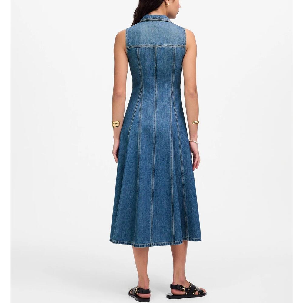 NWT Madewell Pleated Midi Shirtdress Airy Denim Edition Billings Wash Size 6 - Picture 2 of 16